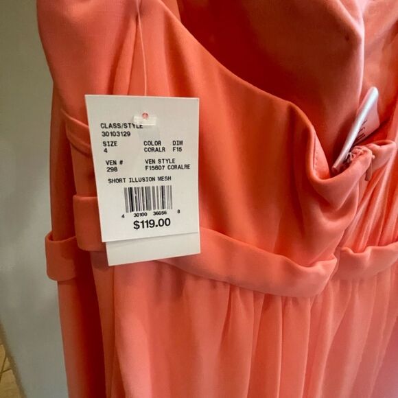 Coral 🪸 Dress! David’s Bridal Coral Reef Dress – Size 4 (NWT, $119 Retail) - Picture 3 of 9